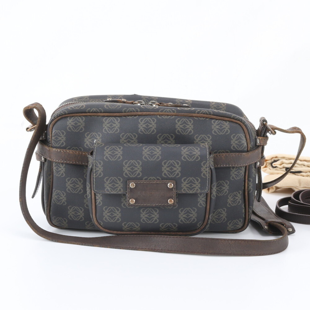 Loewe Anagram Repeat Leather Shoulder Bag, Crossbody Handbag, Tote Bag for Women